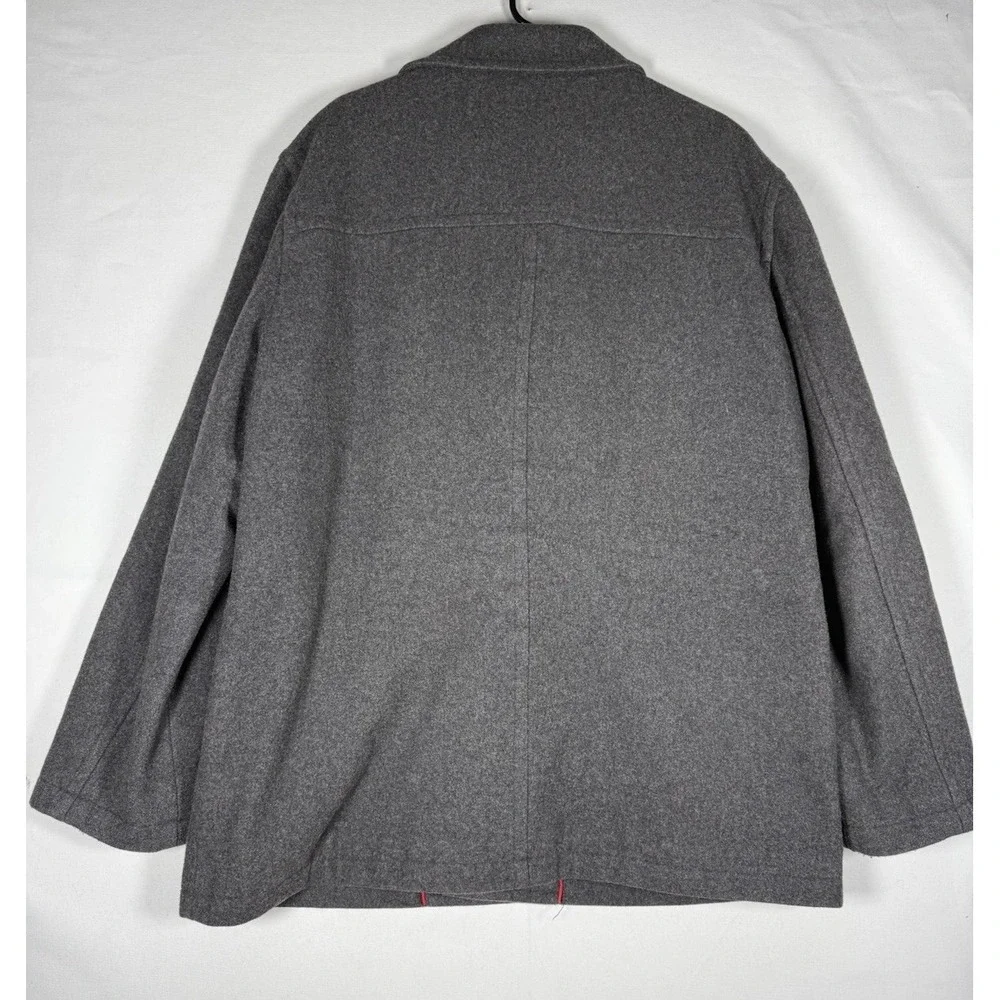 J. Crew Coat Men's XL Gray Wool Nylon Heavy Overcoat Pea Coat Jacket Thinsulate